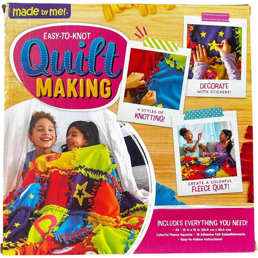 Made by Me! Easy to Knot Quilt Making Kit Multicolor No Sew Kids Craft New